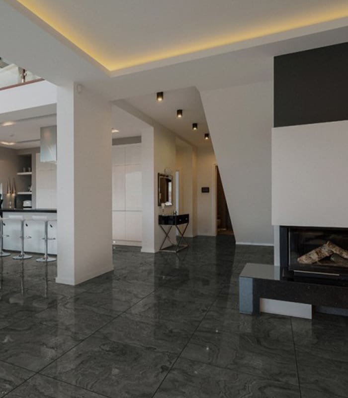 PORCELANATO  BOTTICINO NEGRO BRILLANTE RECT PRIM (60*60) 1.44 MT