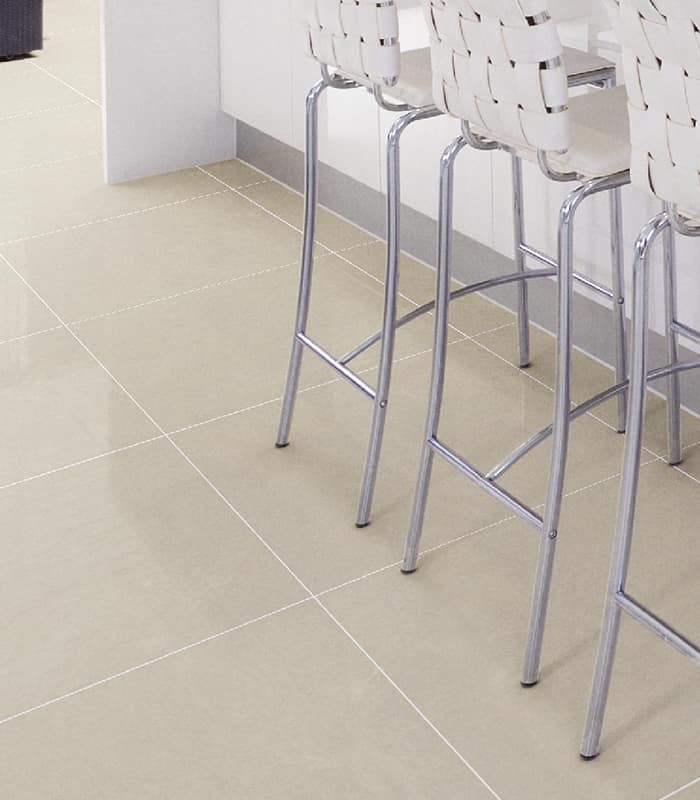 PORCELANATO ECU IVORY BEIGE BRILLANTE PRIM RECT (60X60) 1.44 MTRS