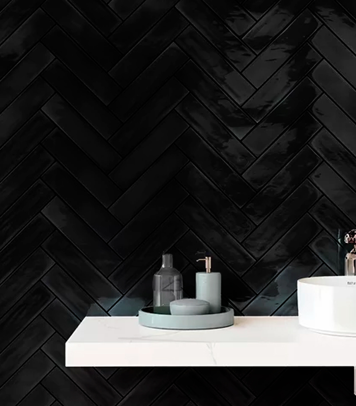 CERAMICA PAM RVTO MAYOLICA NEGRO (7.5*30) MUESTRA                               