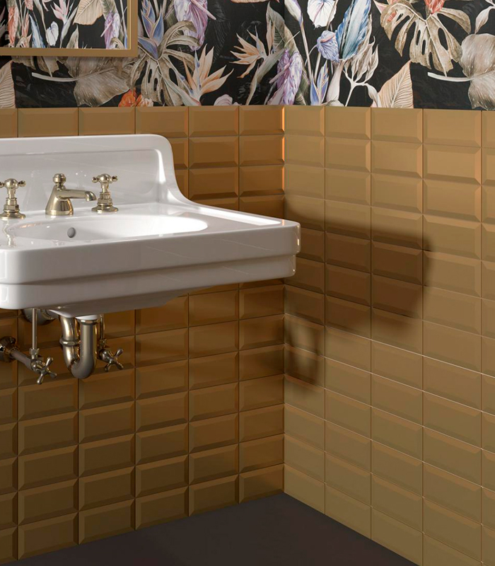 CERAMICA PAM SUBWAY ORO BRILLO (7.5*15) MUESTRA                                 