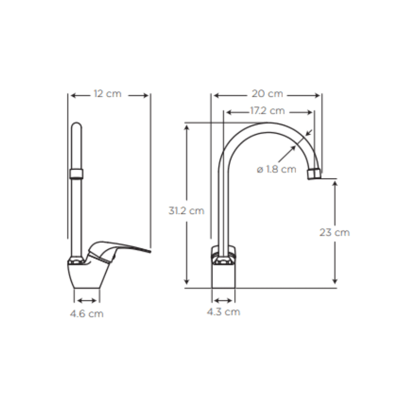 VITTORIA MONOMANDO PARA COCINA CROMO