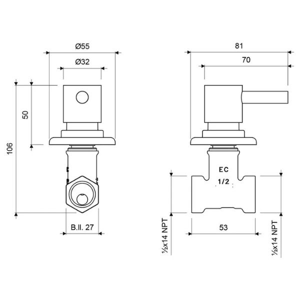 LLAVE FV DUCHA SCALA LEVER CROMO (E479.01/06CR)