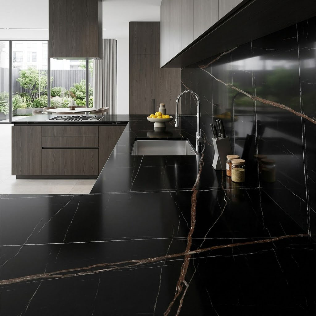 PIEDRA SINTERIZADA TREN BLACK BEAUTY PUL C1 (80*240) 1.92 M2