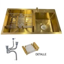 FREGADERO TREN YTHD7843A 2 POZOS CUADRADOS NANO GOLD (78*43*200) SS